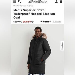 Eddie Bauer Slate Hooded Stadium Coat